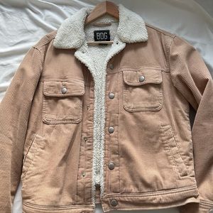 Urban Outfitters BDG Sherpa corduroy Tan Jacket Sz S
